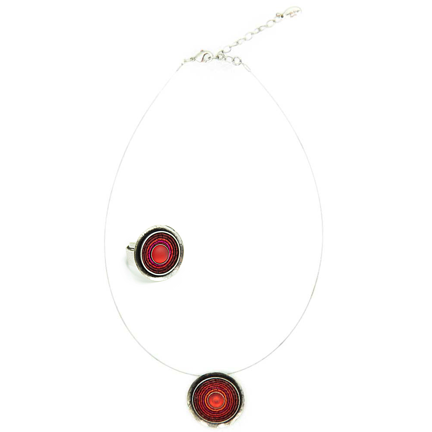 Schmuckset | Kette & Ring rot – India Antik