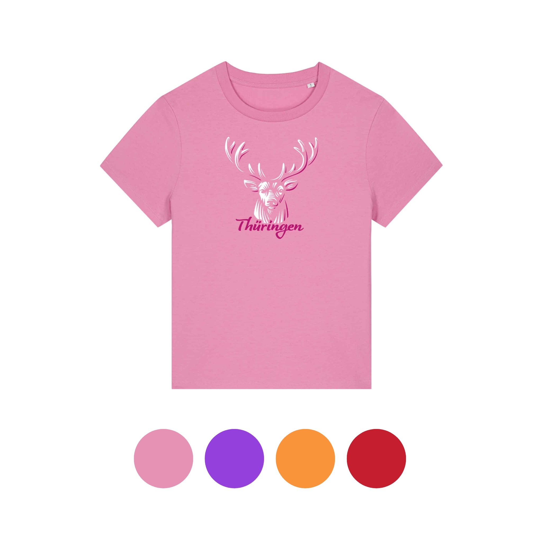 T-Shirt Thüringen Hirsch für Damen - Ton in Ton