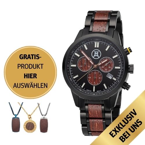 Herrenuhr Chronograph | Grubenholz Sonderedition | Welterbe Zollverein