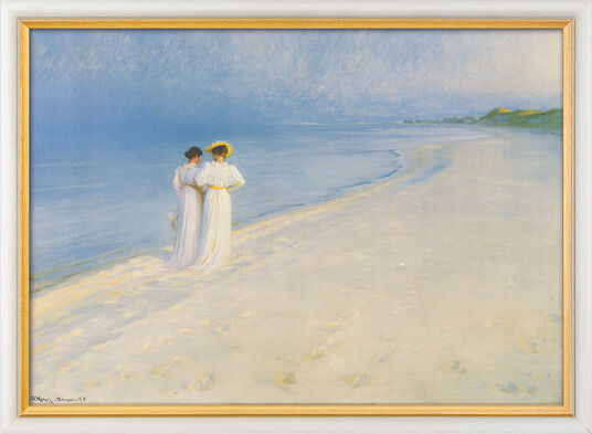 Gemälde Sommerabend bei Skagen - Der Strandspaziergang (1893) - Peder Severin Kroyer