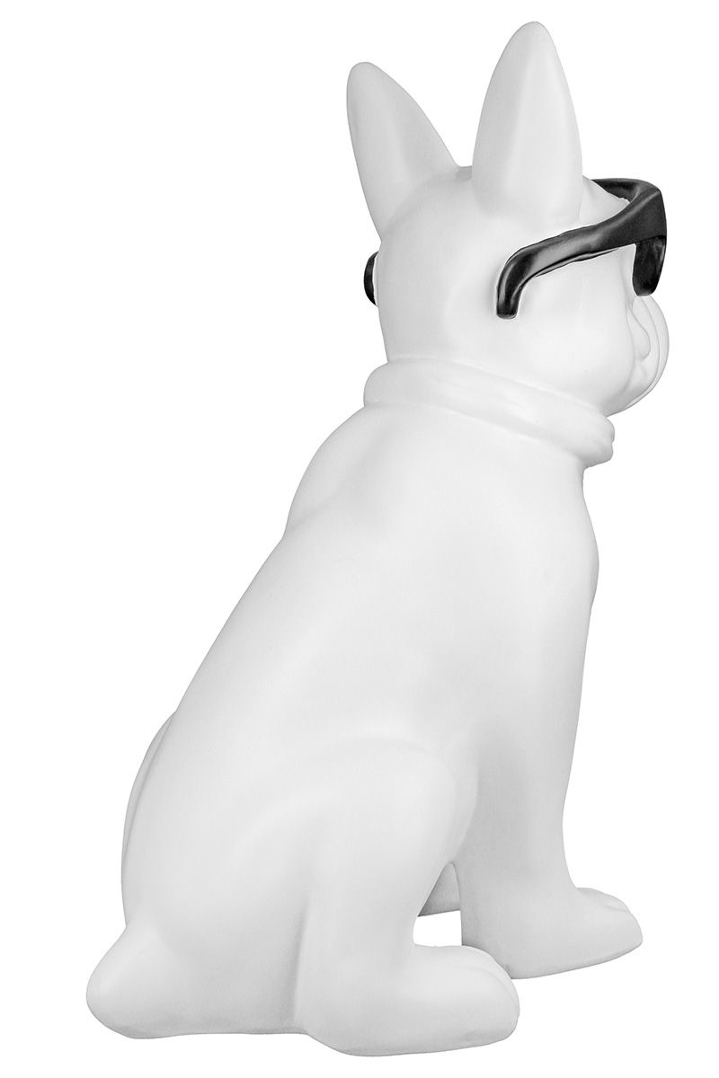 Mops-Skulptur Cool Dog weiss