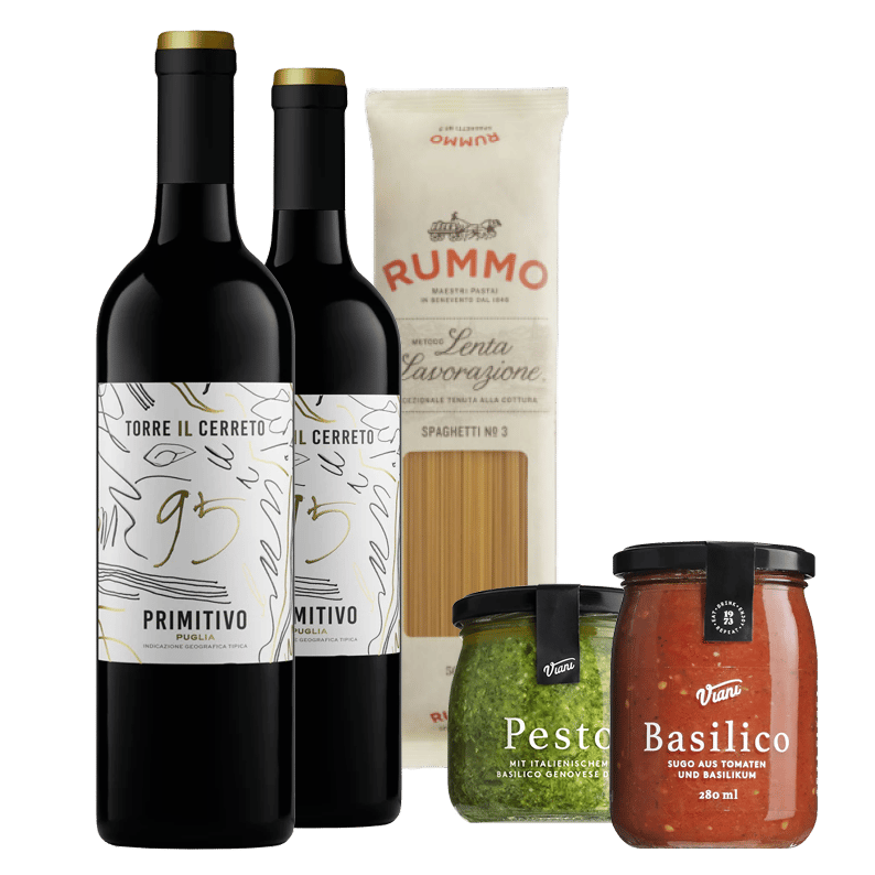 Geschenkset für Genießer – Wein & Pasta
