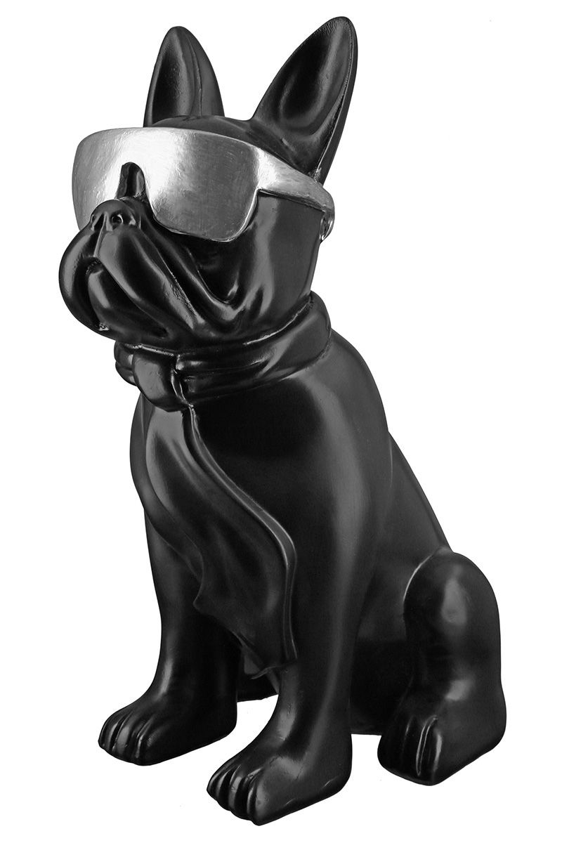 Mops-Skulptur Cool Dog schwarz