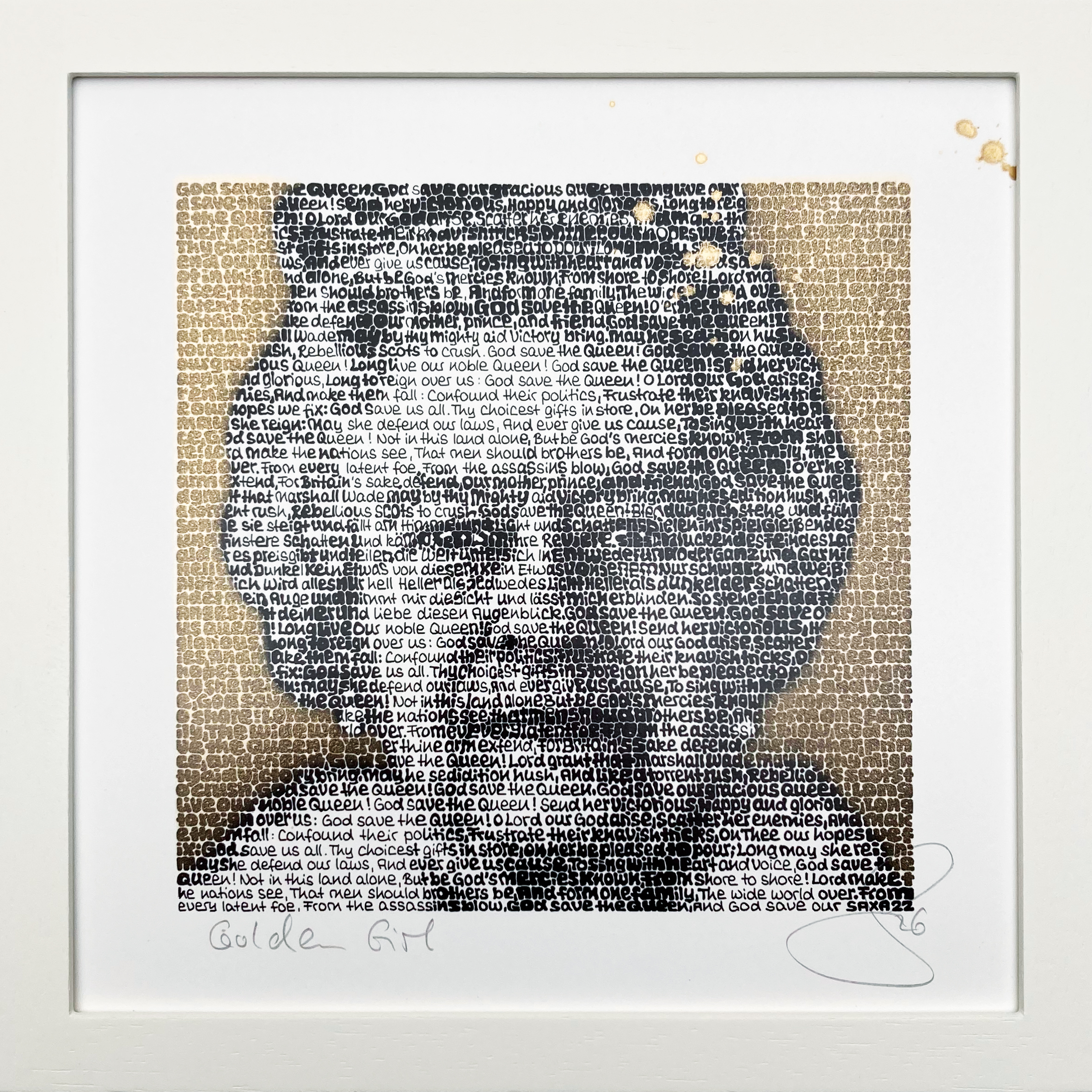 Bild | Queen Elizabeth II. –  SAXA Gold Edition Wortmalerei