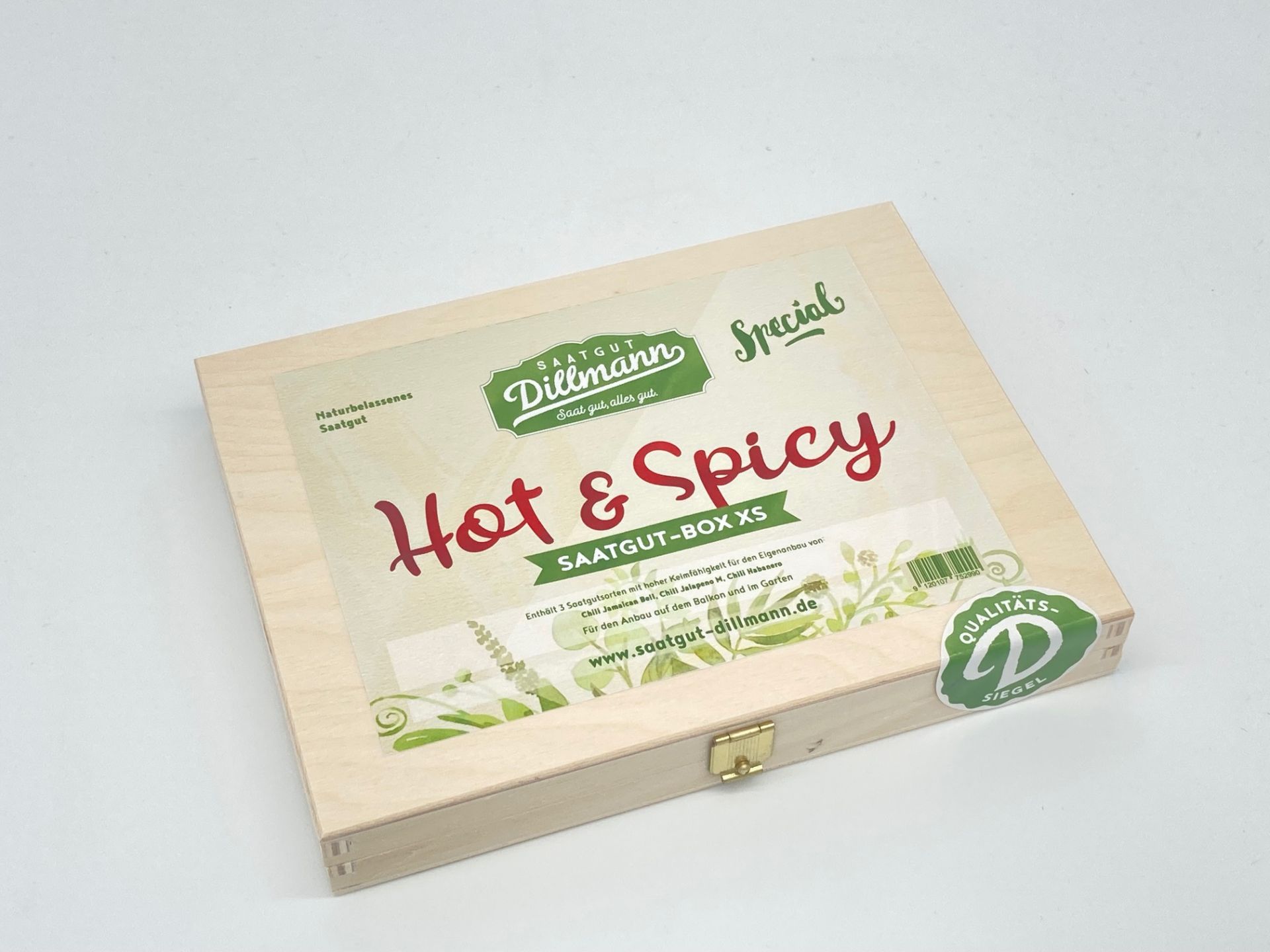 Saatgut-Box XS aus Holz – Hot & Spicy