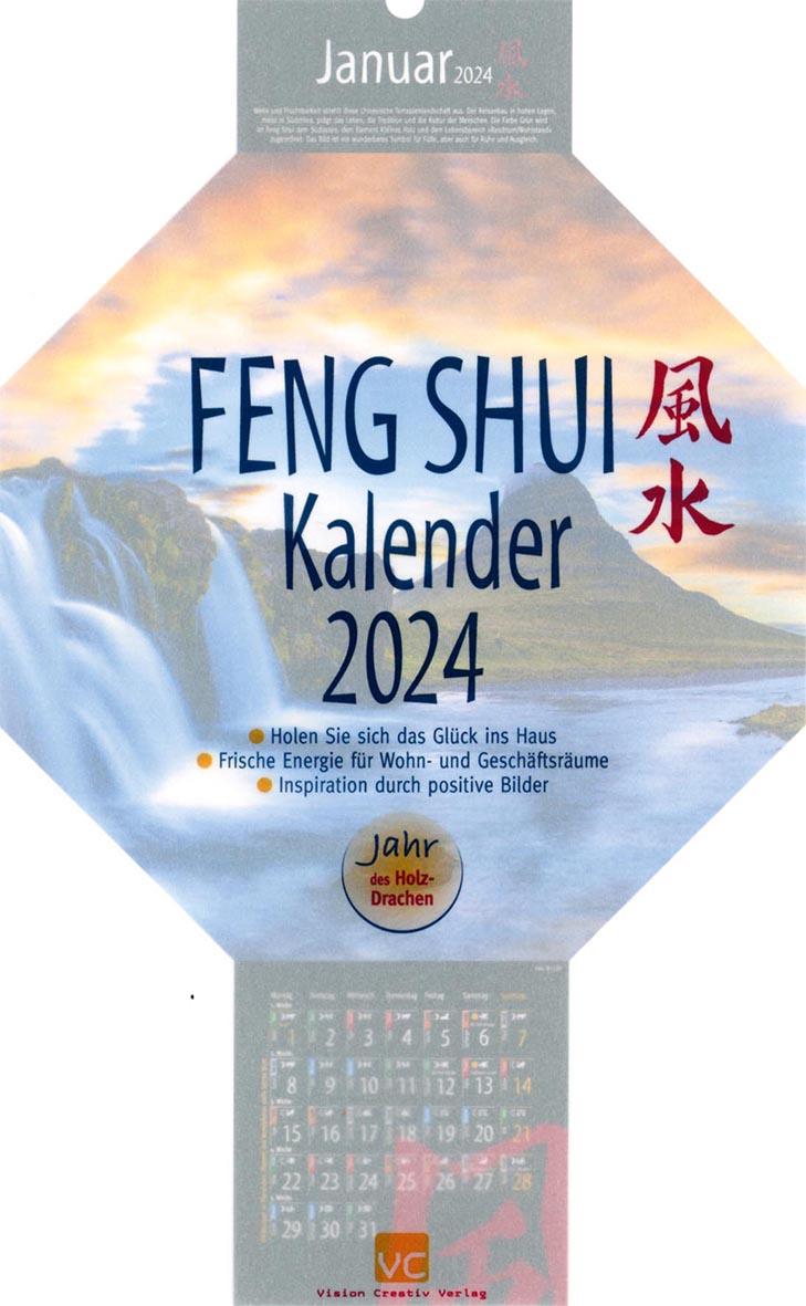 Feng-Shui-Kalender 2024 Maße (B/H): 42 x 68 cm, Wandkalender