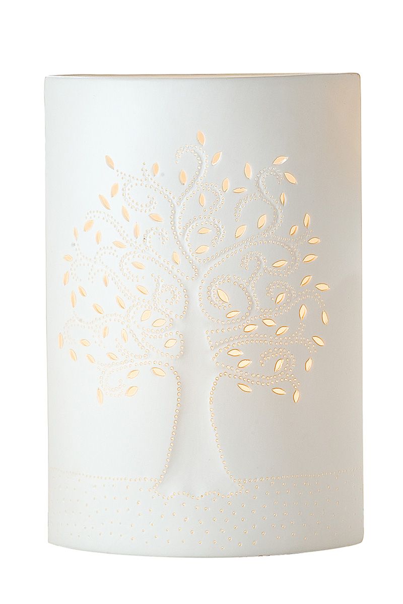 Lampe aus Porzellan | Ellipse Lebensbaum