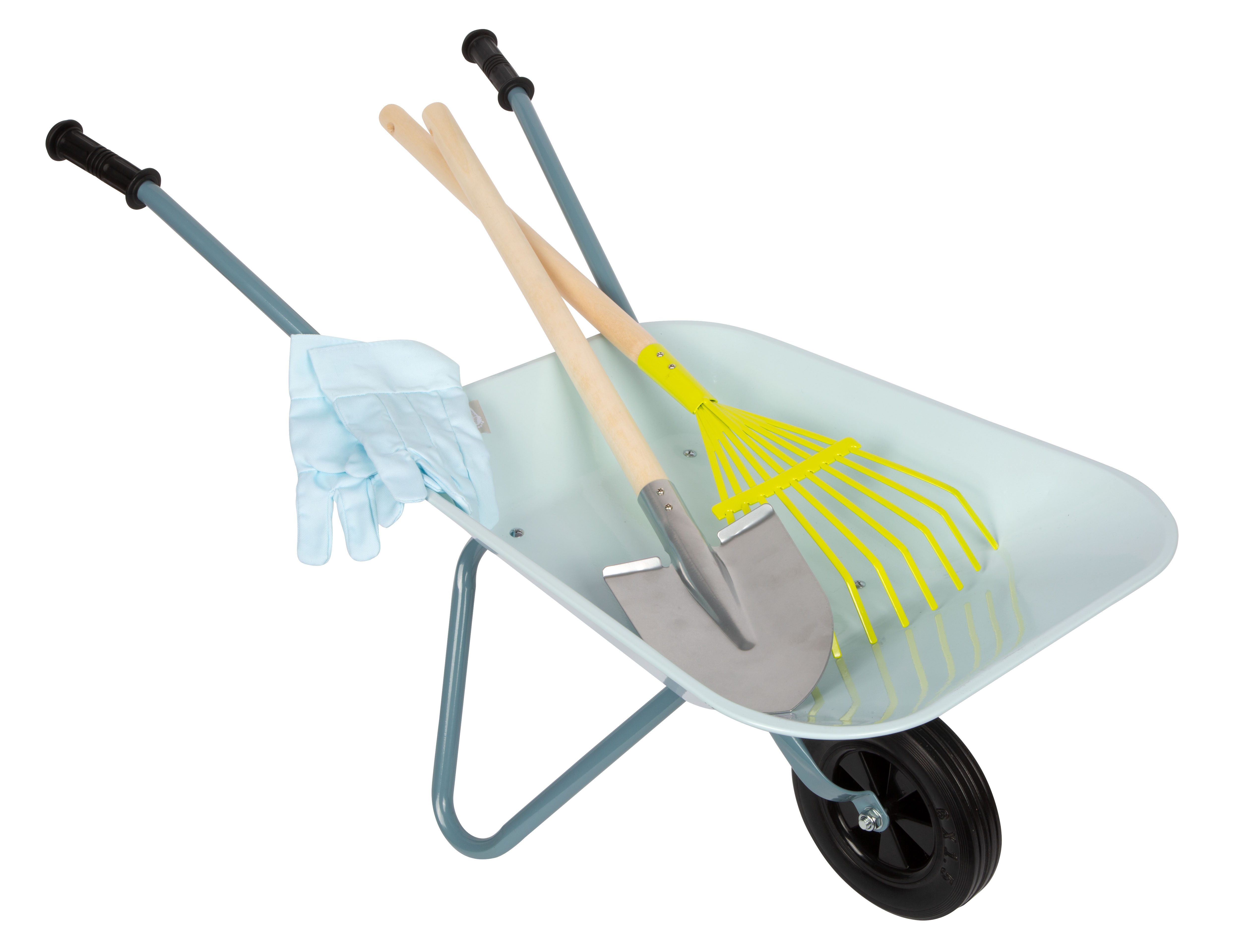 Gartenwerkzeug-Set mit Schubkarre