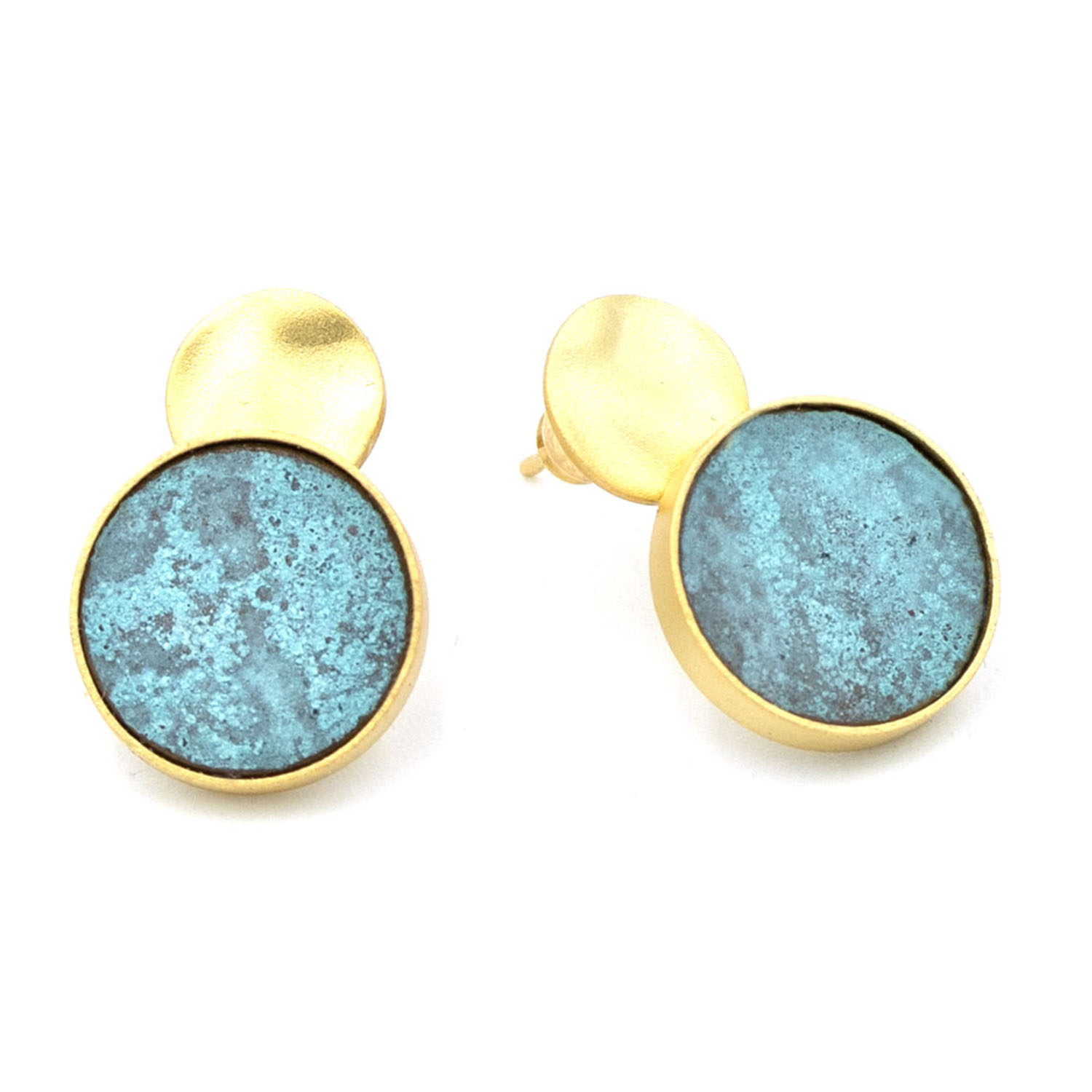 Ohrringe | vergoldet | 03 türkise Patina