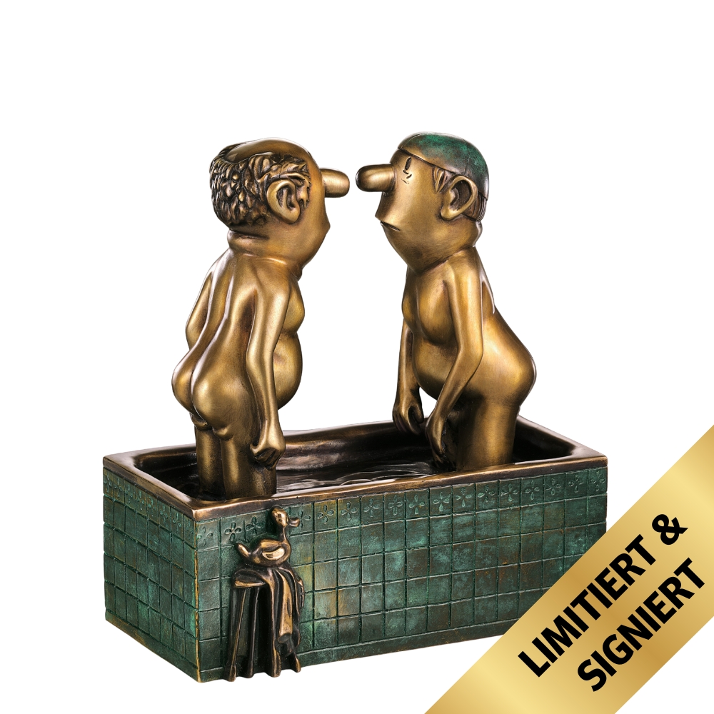 Skulptur | Bronze - Herren im Bad – Loriot